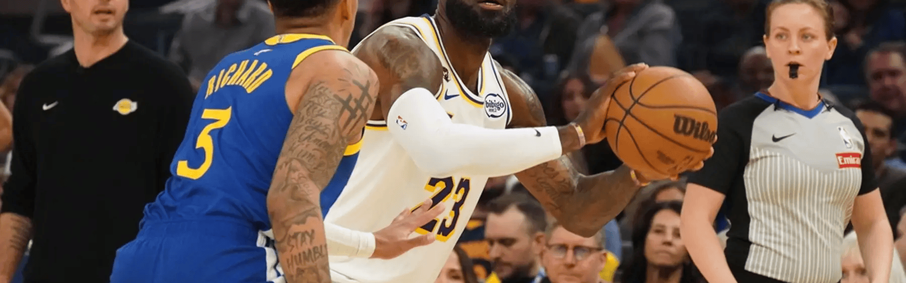 东契奇26+6+8詹姆斯22+7+9 湖人客场大胜勇士